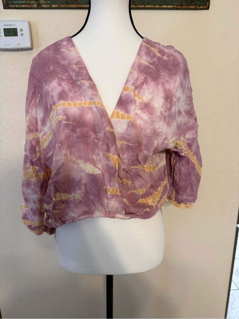 YOUNG FABULOUS & BROKE PEACH BAMBOO WASH KIMONO SLEEVE TOP SIZE Medium